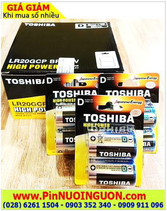 COMBO 1HỘP 10vỉ=20viên Pin đại D Alkaline TOSHIBA LR20GCP-BP2 _Giá chỉ 869.000đ/HỘP